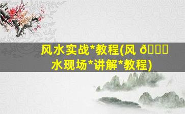 风水实战*
教程(风 🍀 水现场*
讲解*
教程)